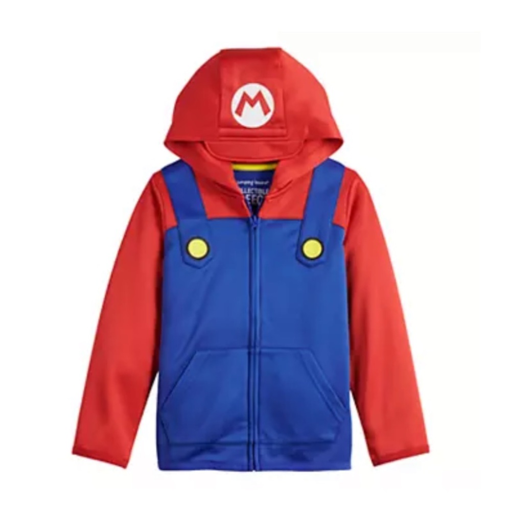 Boys Size 6 Jumping Beans Nintendo Mario Costume Hoodie Jacket